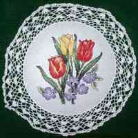Tulips & Periwinkles Doily
