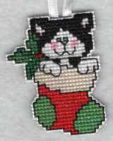 Kitty in Stocking Ornament (TLS)