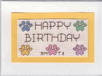 Paw Prints Birthday Card